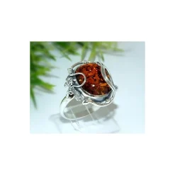 Bernsteinschmuck Bernstein Ring 20 mm Silber 925 HE86a