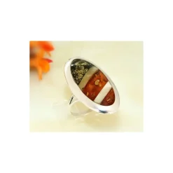 Bernsteinschmuck Bernstein Ring 17 mm Silber 925 HC72