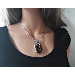 Bernsteinschmuck Bernstein Collier 44cm Silber 925 DC152A