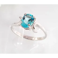 Damen Ring Zirkonia blau Silber 925 Silberschmuck SS20