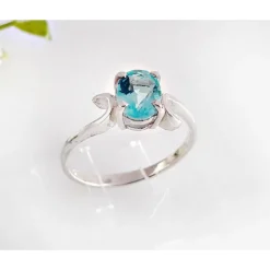 Damen Ring Zirkonia blau Silber 925 Silberschmuck SS20