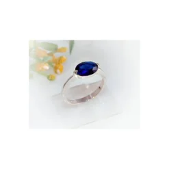 Damen Ring blau Silber 925 Silberschmuck SS95