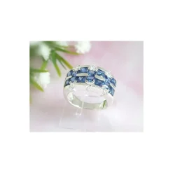 Damen Ring Gr. 57 Silber 925 Silberschmuck Zirkonia blau SS68