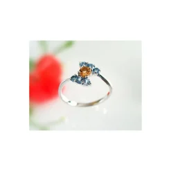 Damen Ring Silber 925 Silberschmuck Blautopas ES46