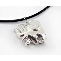 Elefant Anhänger Silber 925 mit Lederband su389