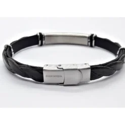 Herrenarmband Leder schwarz 22,5 cm SG177