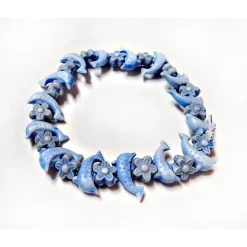 Kinderschmuck Gummizug Armband Delfin & Blume ak15