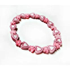 Kinderschmuck Gummizug Armband Herz & Blume ak11