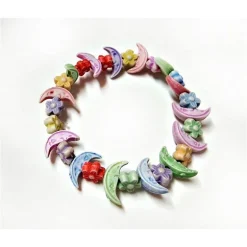 Kinderschmuck Gummizug Armband Mond & Blume ak10