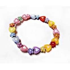 Kinderschmuck Gummizug Armband Herz Blume ak12