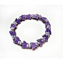 Kinderschmuck Gummizug Armband Schmetterling & Blume ak17