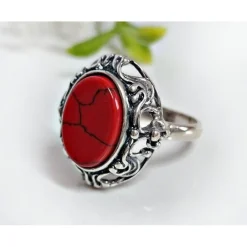 Korallen Ring Silber 925 kl340
