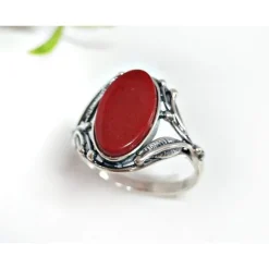 Korallen Ring Silber 925 kl342