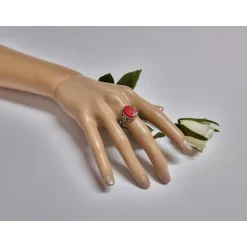 Korallen Ring Silber 925 kl336