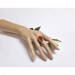 Korallen Ring Silber 925 kl339