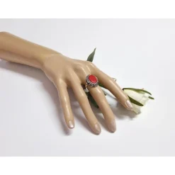Korallen Ring Silber 925 kl340