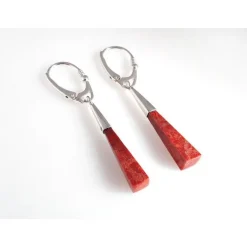 Ohrhänger mit Koralle Silber 925 Silberschmuck kl253
