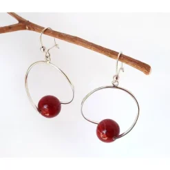 Ohrhänger mit Koralle Silber 925 Silberschmuck kl262