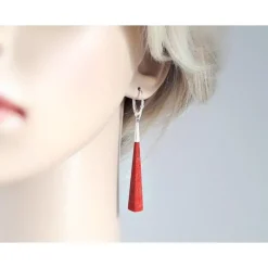Ohrhänger mit Koralle Silber 925 Silberschmuck kl254