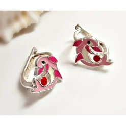 Ohrhänger Silber 925 Delfin Kinderschmuck AK111