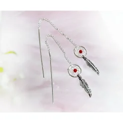 Ohrhänger Silber 925 Koralle rot Silberschmuck sb248-rot