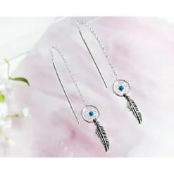 Ohrhänger Silber 925 Koralle rot Silberschmuck sb248-blau