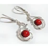 Ohrhänger Silber 925 Koralle rot sm155