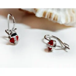 Ohrhänger Silber 925 Marienkäfer Kinderschmuck AK112