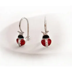 Ohrhänger Silber 925 Marienkäfer Kinderschmuck AK112