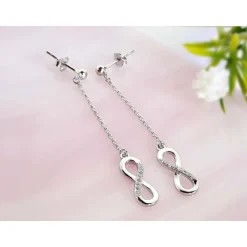 Ohrringe Unendlich Silber Ohrstecker rhodiniert Sterlingsilber 925 sx89