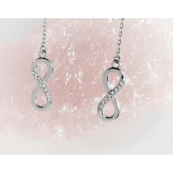 Ohrringe Unendlich Silber Ohrstecker rhodiniert Sterlingsilber 925 sx89