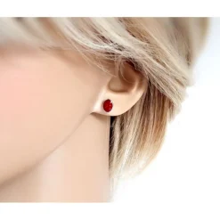 Ohrstecker mit Koralle Silber 925 Silberschmuck kl276