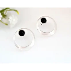 Ohrstecker mit Onyx rund Silber 925 se159