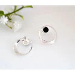 Ohrstecker mit Onyx rund Silber 925 se159