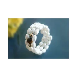 Perlen - Perlspiralring mit Tigerauge (PER30)