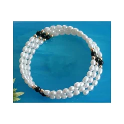 Perlen Armreif mit Onyx PER28