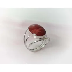 Silberschmuck - Damenring m. Schaumkoralle Silber 925 (KL232)