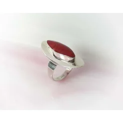 Silberschmuck - Damenring m. Schaumkoralle Silber 925 (KL224)
