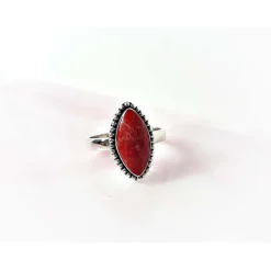 Silberschmuck - Damenring m. Schaumkoralle Silber 925 (KL222)