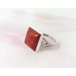 Silberschmuck - Damenring m. Schaumkoralle Silber 925 (KL225)