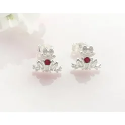 Silberschmuck - Ohrstecker Frosch Silber 925 ( AK64)