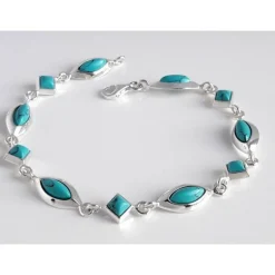 Türkis Armband 20,5 cm Silber-925 gz267