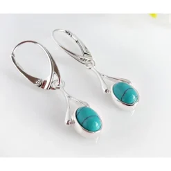 Türkis Ohrringe Ohrhänger blau Silber 925 GZ02