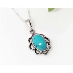 Türkisanhänger Silber 925 Blume gz224